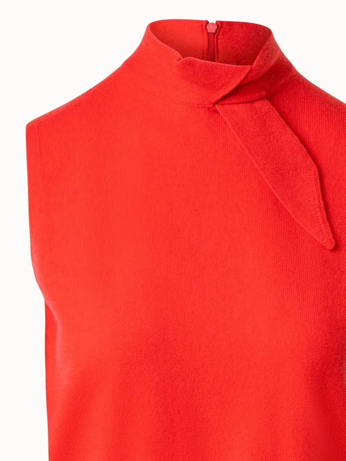 Sleeveless 100 Cashmere Knit Top With Knot Cadmium Women Akris Knitwear