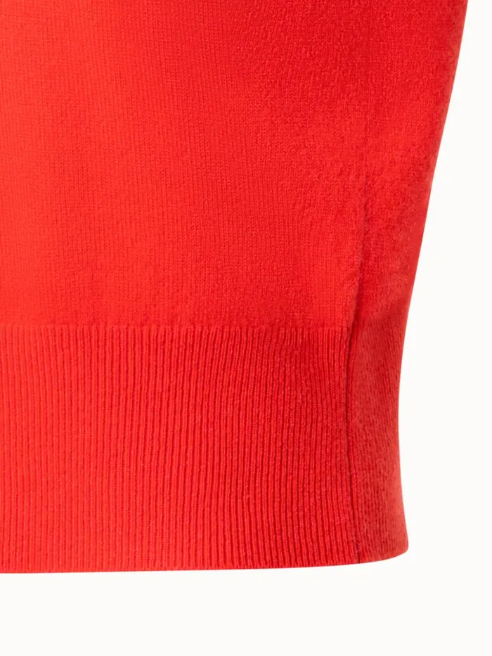 Sleeveless 100 Cashmere Knit Top With Knot Cadmium Women Akris Knitwear