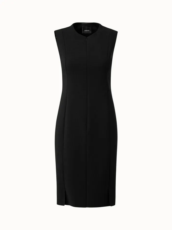Sleeveless Sheath Dress From Wool DoubleFace Black Women Akris Dresses