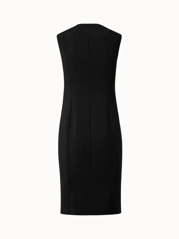 Sleeveless Sheath Dress From Wool DoubleFace Black Women Akris Dresses