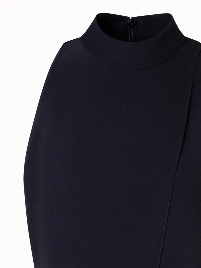 Sleeveless Silk Blouse With Asymmetrical Front Black Women Akris Blouses