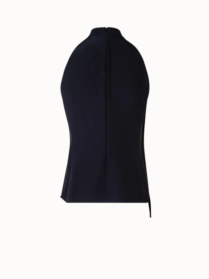 Sleeveless Silk Blouse With Asymmetrical Front Black Women Akris Blouses