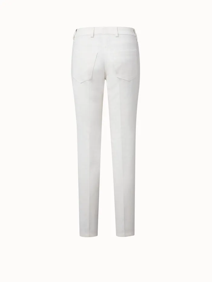 Slim Leg Cotton Denim Pants Offwhite Women Akris Pants