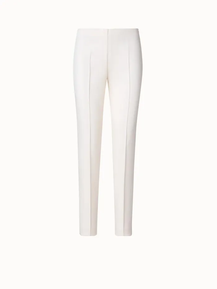 Slim Leg Silk Crpe Pants Offwhite Women Akris Pants