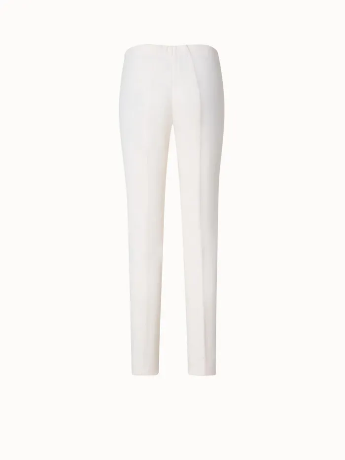 Slim Leg Silk Crpe Pants Offwhite Women Akris Pants