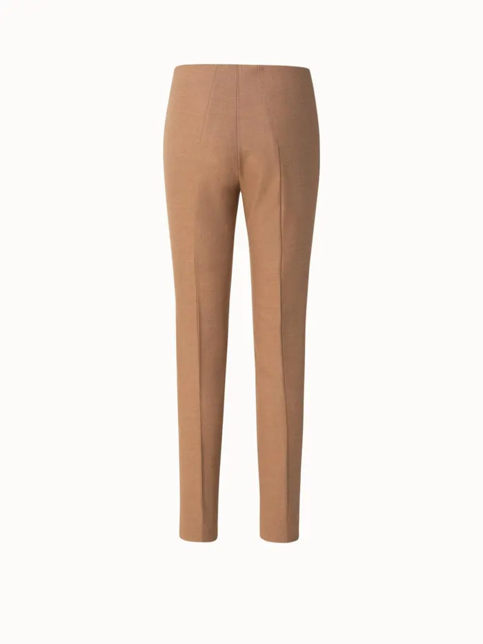 Slim Wool Stretch Flannel Pants Camel Women Akris Pants