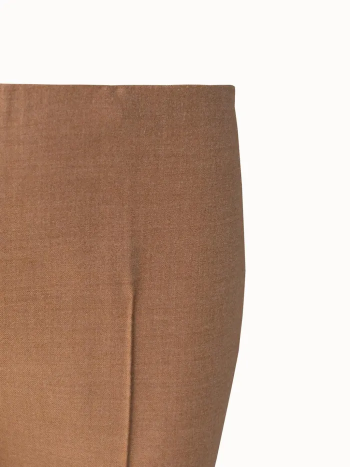 Slim Wool Stretch Flannel Pants Camel Women Akris Pants