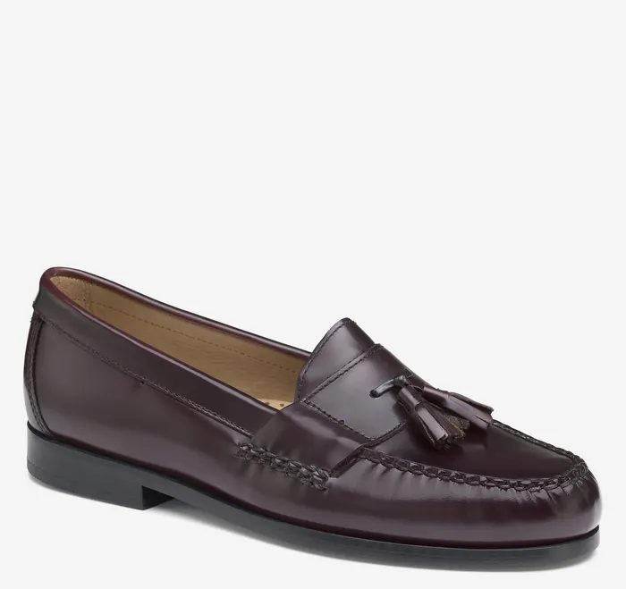 SlipOns and Loafers Men Johnston and Murphy Hayes Tassel Loafer Burgundy Full Grain