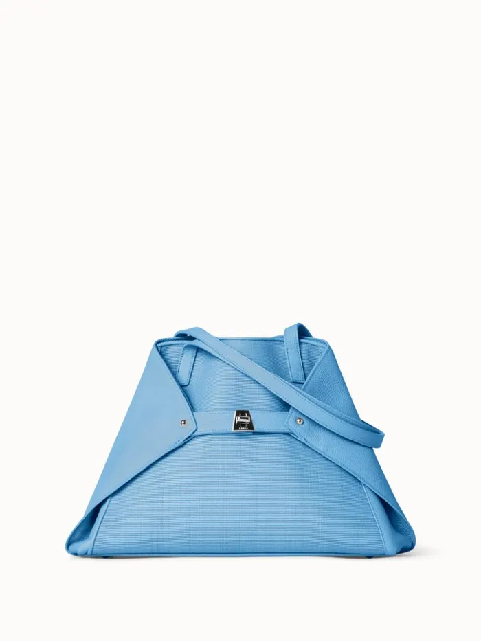 Small Ai Shoulder Bag In Leather And Horsehair Sky Women Akris Shoulder Bags