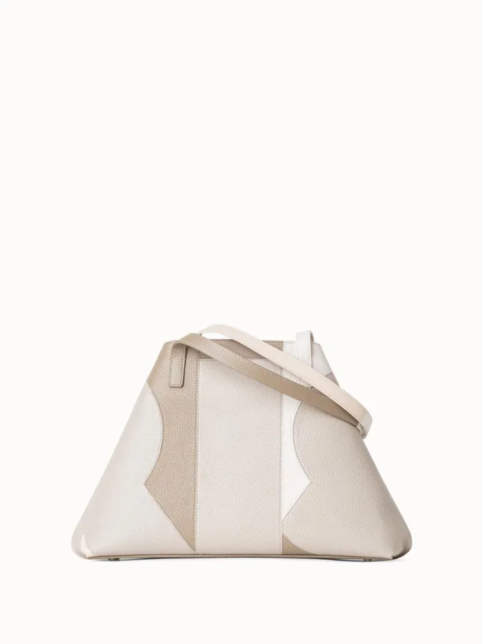 Small Ai Shoulder Bag In Leather Composed Letters Patchwork Light Multicolor Women Akris Tote Bags