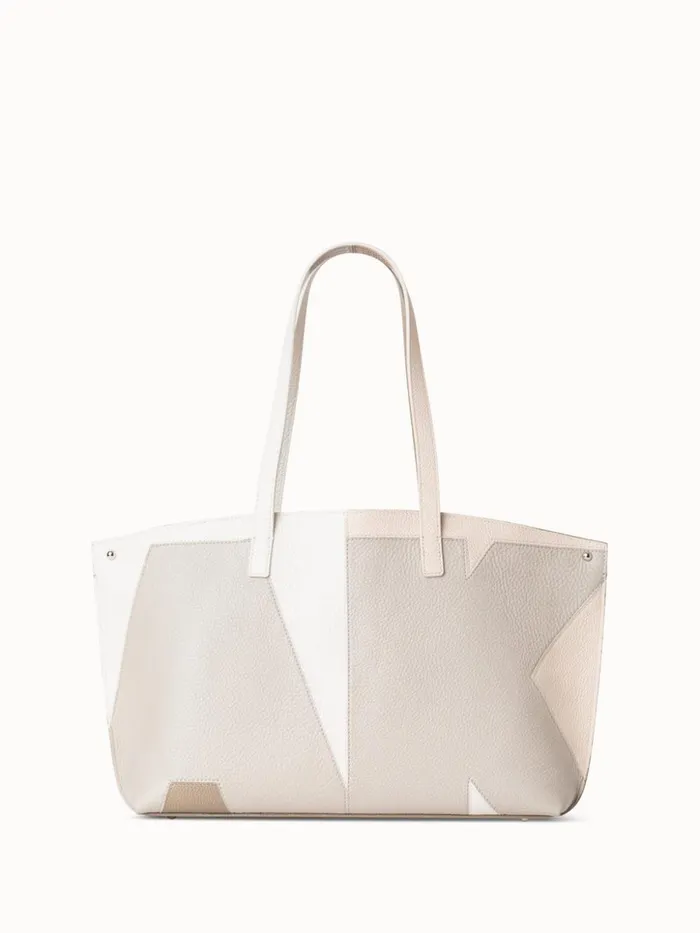 Small Ai Shoulder Bag In Leather Composed Letters Patchwork Light Multicolor Women Akris Tote Bags