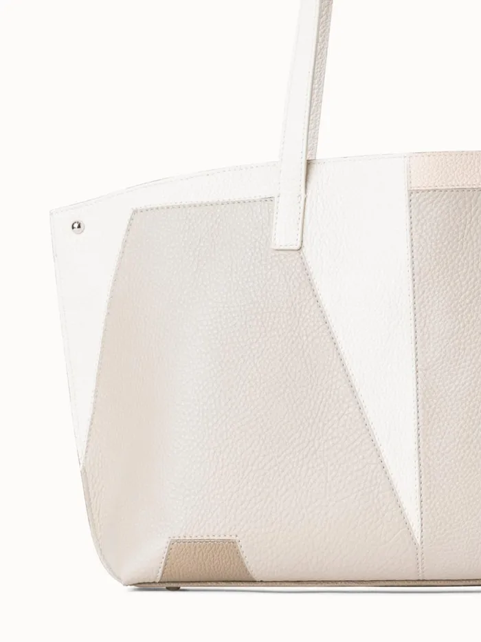 Small Ai Shoulder Bag In Leather Composed Letters Patchwork Light Multicolor Women Akris Tote Bags