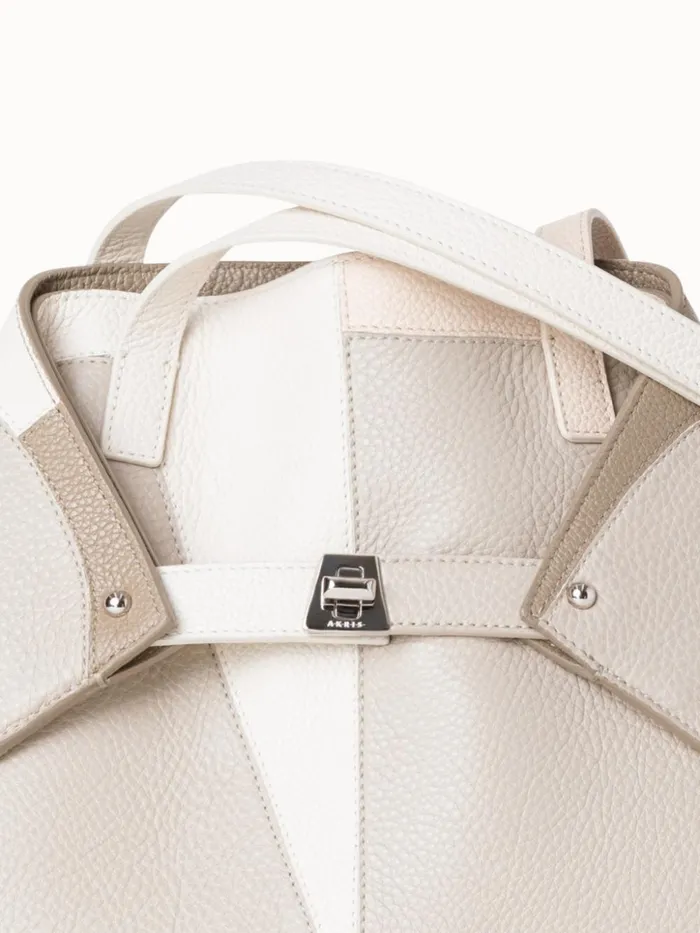 Small Ai Shoulder Bag In Leather Composed Letters Patchwork Light Multicolor Women Akris Tote Bags