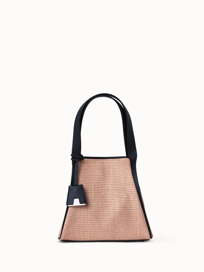 Small Alex Tote Bag In Raffia Camelblack Women Akris Tote Bags