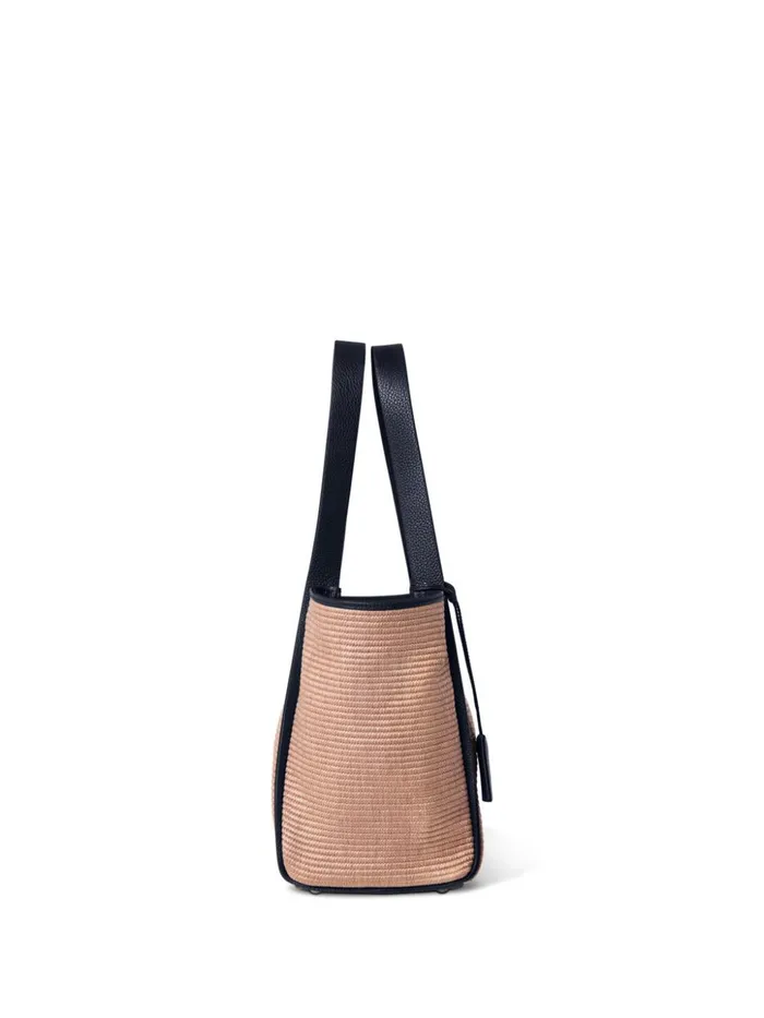 Small Alex Tote Bag In Raffia Camelblack Women Akris Tote Bags
