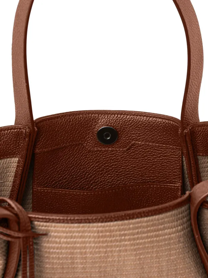 Small Handbag In Raffia Fabric Camelcaramel Women Akris Shoulder Bags