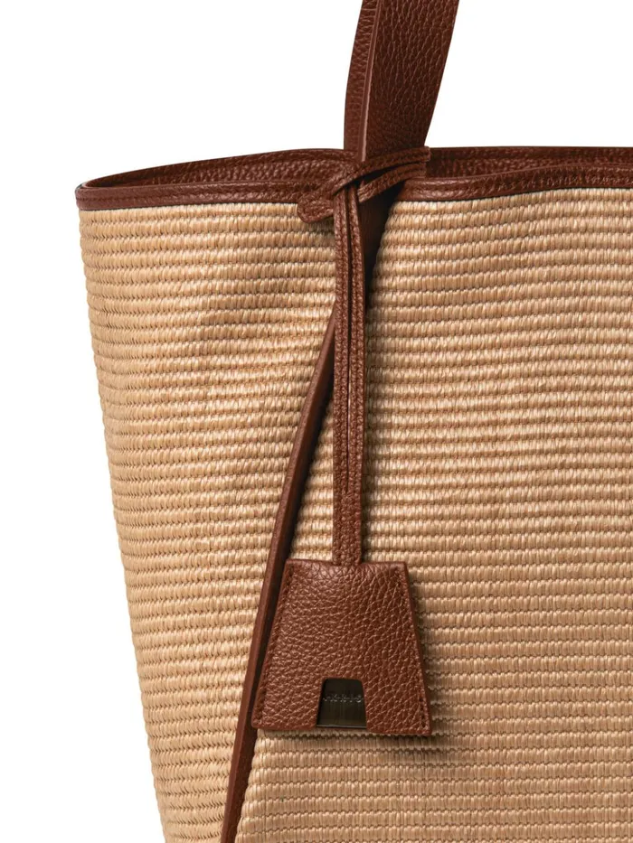 Small Handbag In Raffia Fabric Camelcaramel Women Akris Shoulder Bags