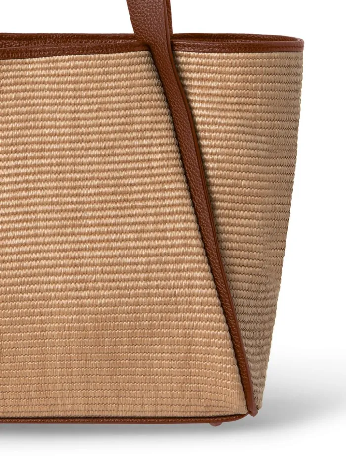 Small Handbag In Raffia Fabric Camelcaramel Women Akris Shoulder Bags