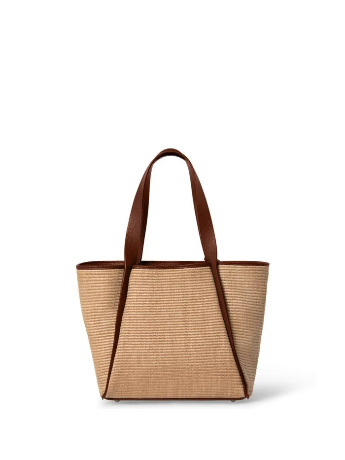 Small Handbag In Raffia Fabric Camelcaramel Women Akris Shoulder Bags