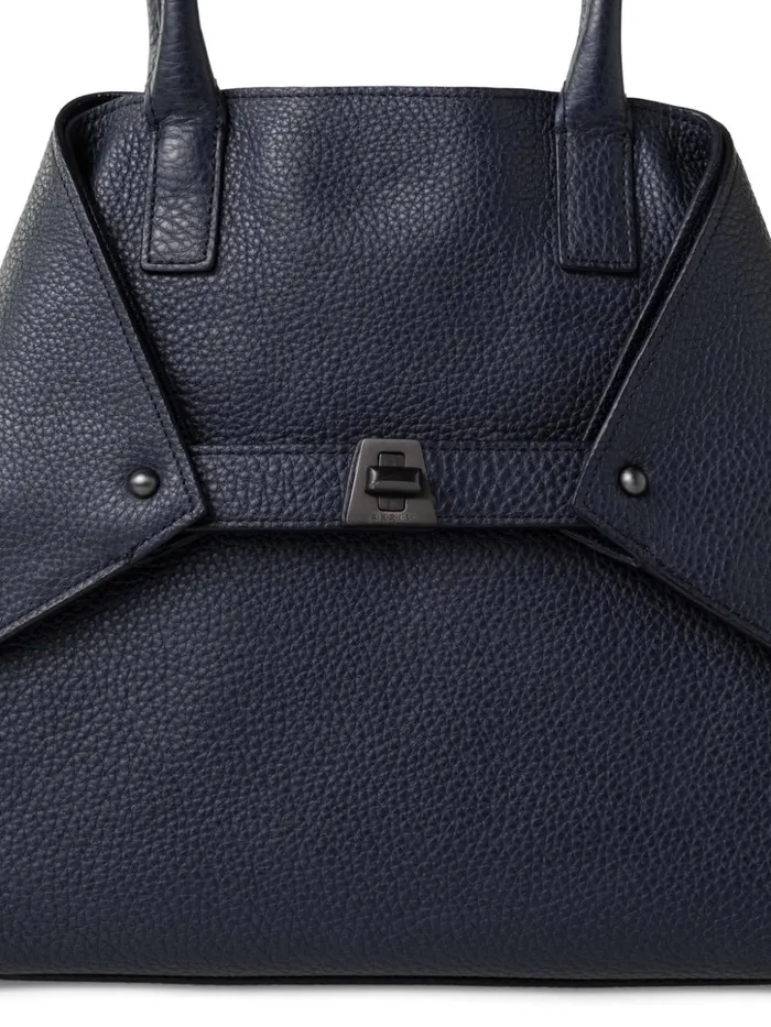 Small Messenger Bag In Cervocalf Leather With Detachable Shoulder Strap Denim Women Akris Tote Bags