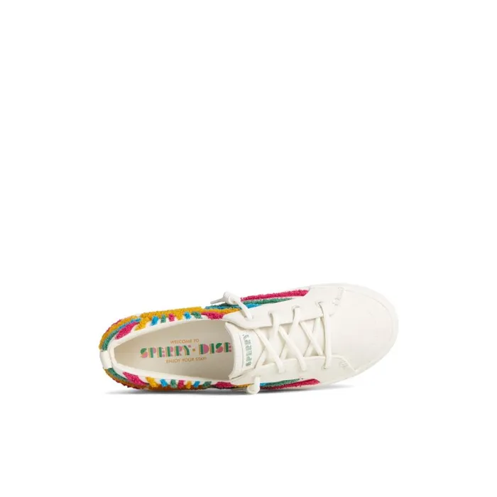 Sneakers Women Sperry Crest Vibe Sun Platform Sneaker White Textile Woven