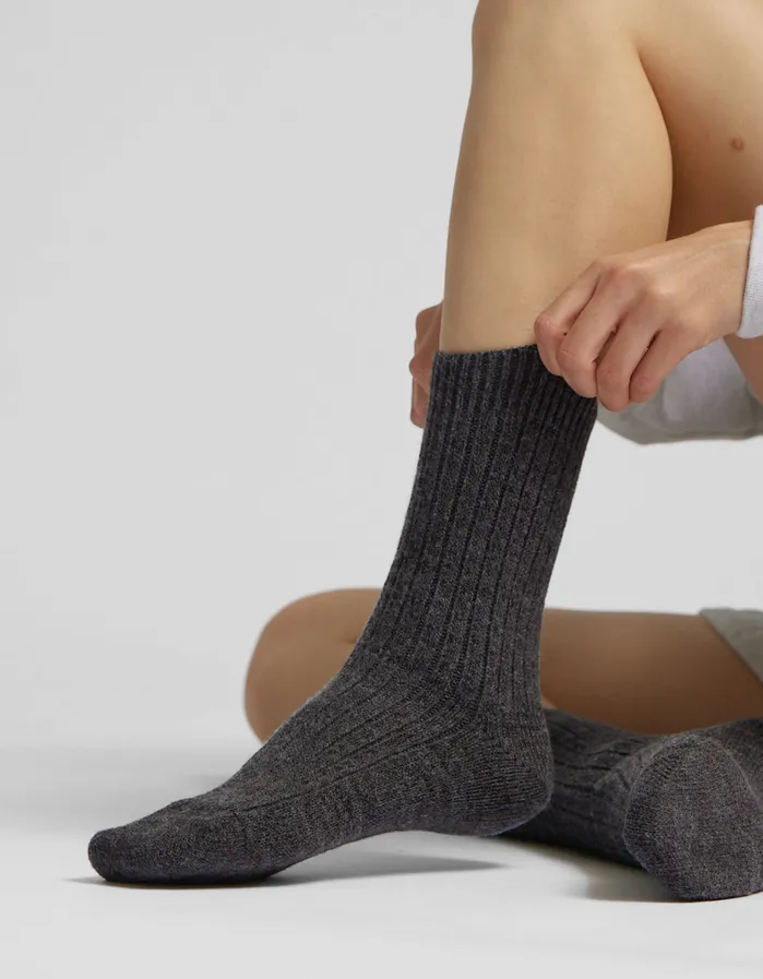 Socks Colorfulstandard Women Merino Wool Blend Sock 8211 Heather Grey