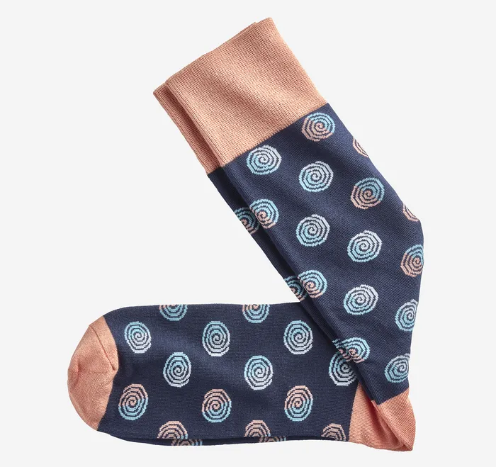 Socks Johnston and Murphy Men Retro Swirls Sock Navy Multi