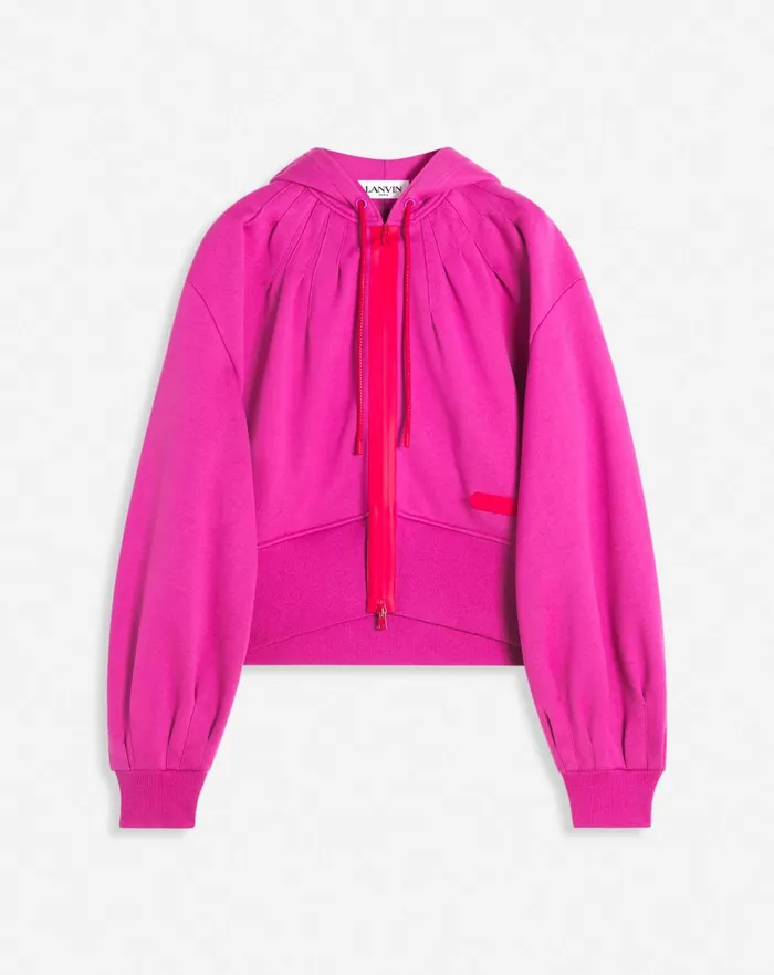 Sportswear Zipped Hoodie Fuchsia Women Lanvin TShirts and Sweatshirts