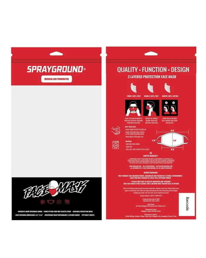 SPRAYGROUND Face Masks DO NOT ENTER FORMFITTING MASK 8211 Universal