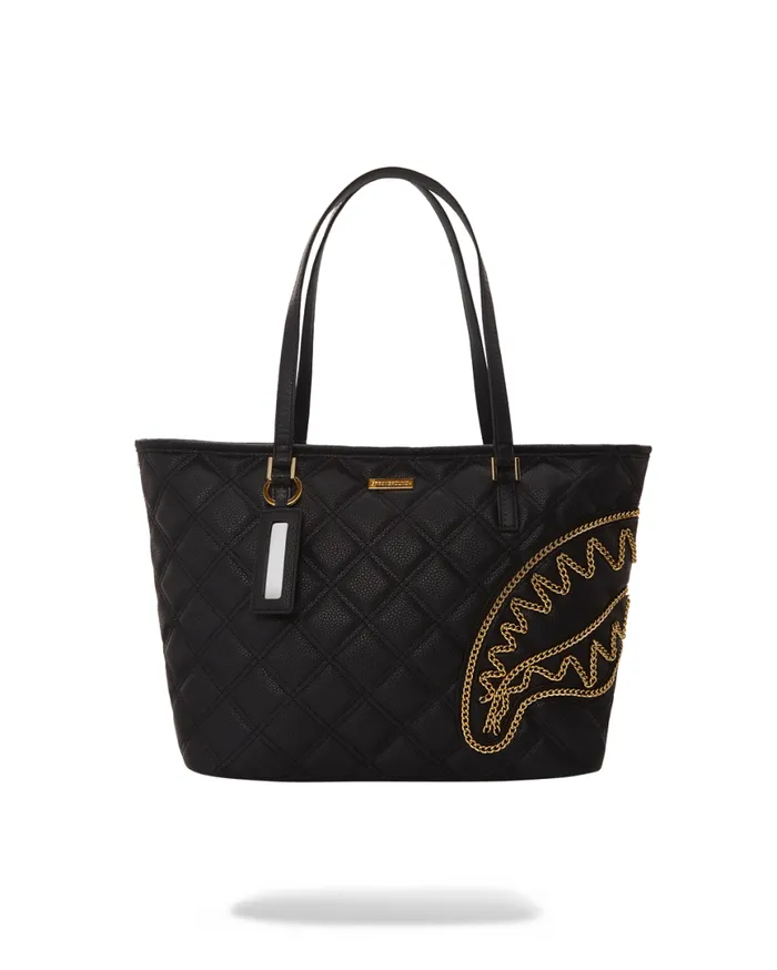 SPRAYGROUND Handbags NOIR QUILT GOLD CHAIN SHARK TOTE 8211 Universal