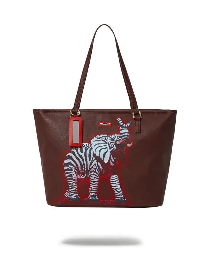 SPRAYGROUND Handbags ZEBRA ELEPHANT RON ENGLISH COLLAB TOTE 8211 Universal