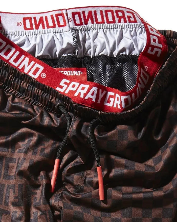 SPRAYGROUND Swimwear OFFENDED SPLIT THE CHECK CORTO SWIM TRUNKS 8211 Universal