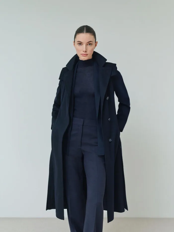 Storm System Cashmere Coat Navy Women Akris Coats