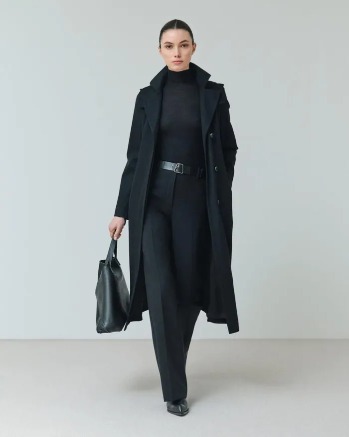 Storm System Cashmere Coat Navy Women Akris Coats