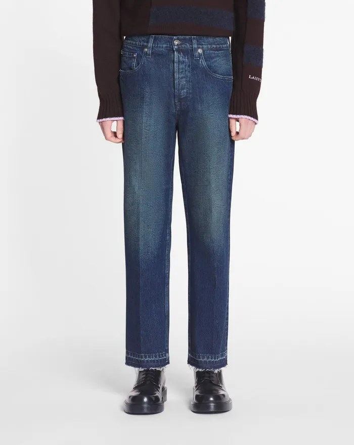 Straight 5pocket Denim Pants Medium Blue Men Lanvin Pants and Shorts Straight 5pocket Denim Pants Medium Blue Men Lanvin Pants and Shorts
