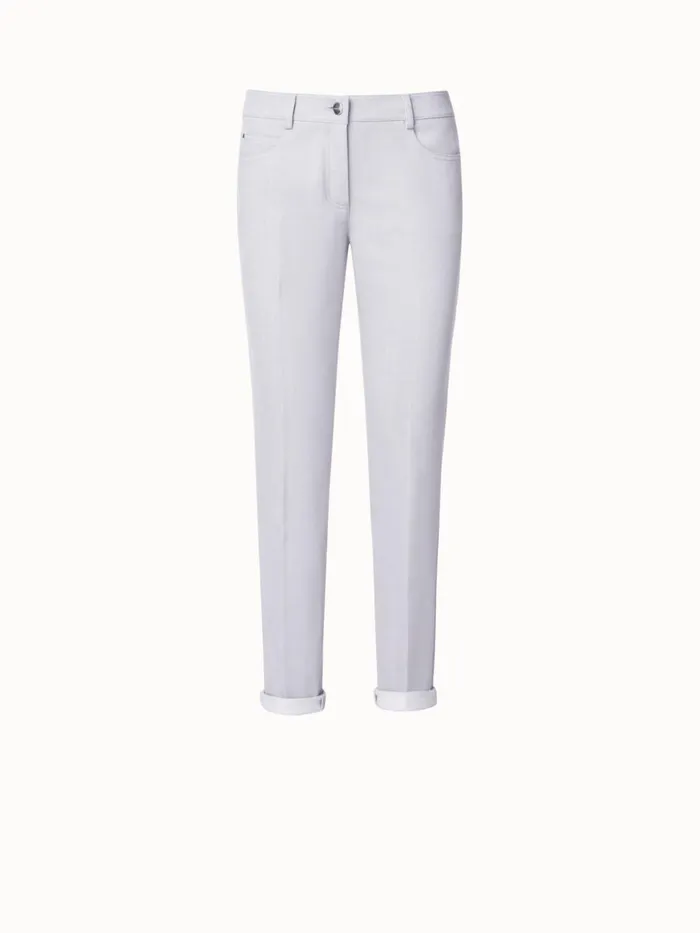 Stretch Denim Slim Fit Hose Greige Women Akris Pants