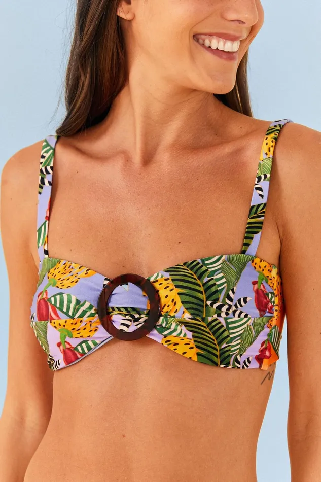 Striped Bananas Bikini Top Women Farm Rio Bikinis