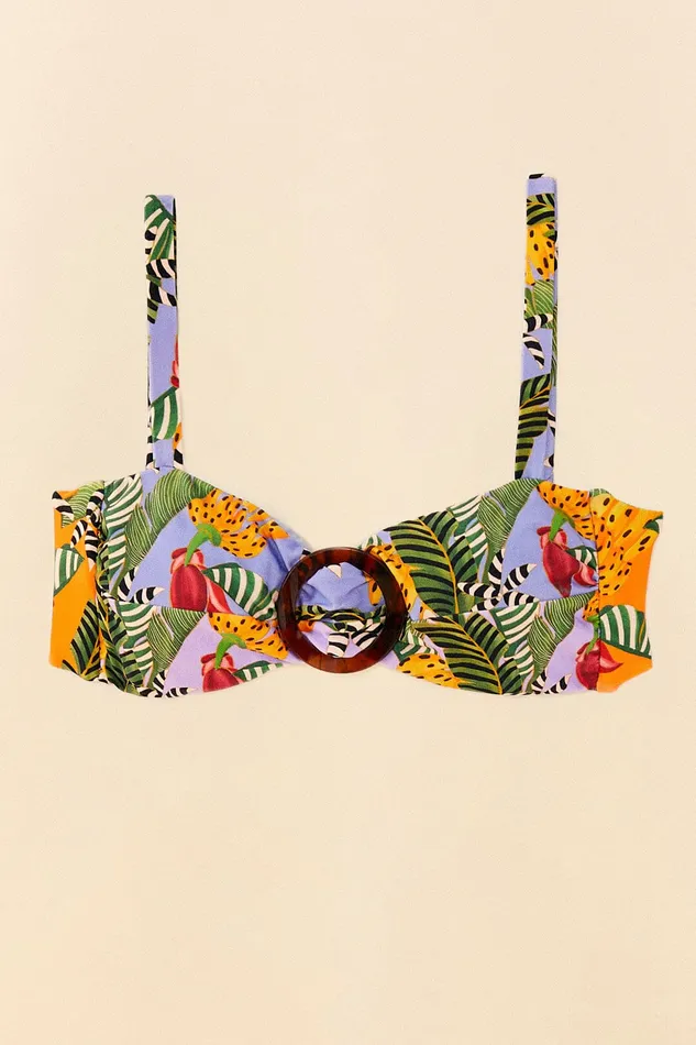 Striped Bananas Bikini Top Women Farm Rio Bikinis