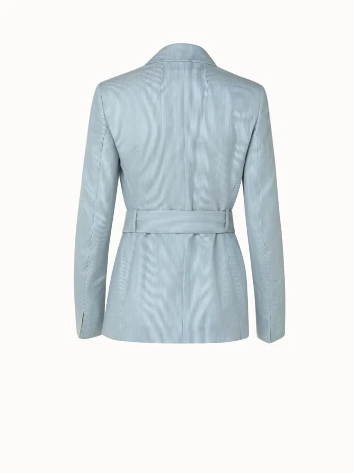 Striped Cashmere Silk Faux DoubleBreasted Jacket Alpseeecru Women Akris Cashmere