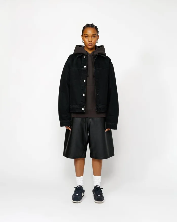 Stussy Outerwear TRUCKER JACKET DENIM Black 8211 MenWomen