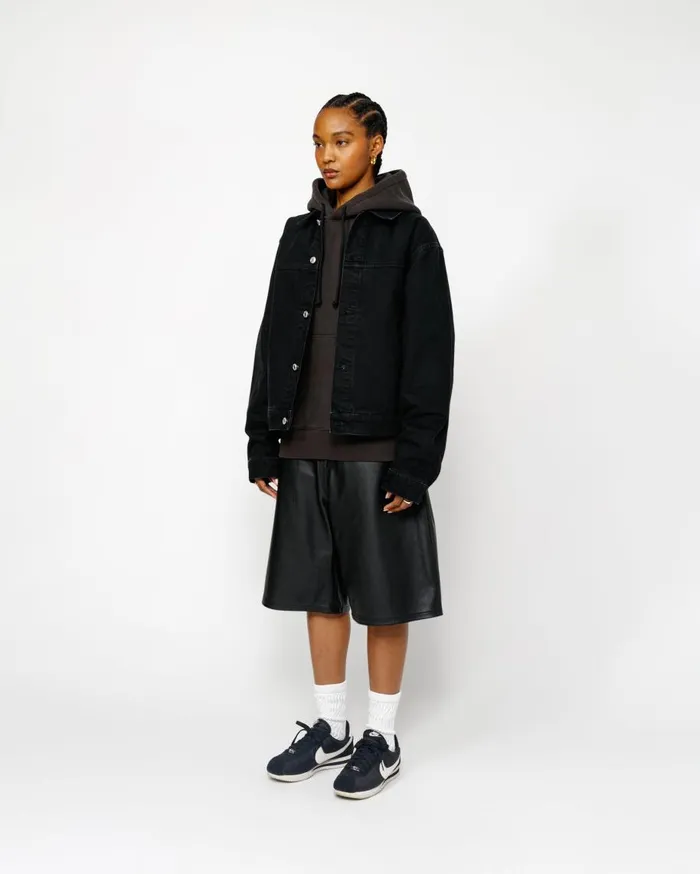 Stussy Outerwear TRUCKER JACKET DENIM Black 8211 MenWomen