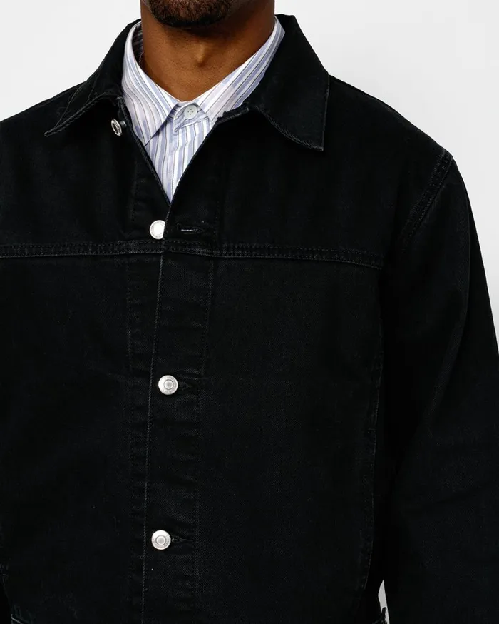 Stussy Outerwear TRUCKER JACKET DENIM Black 8211 MenWomen