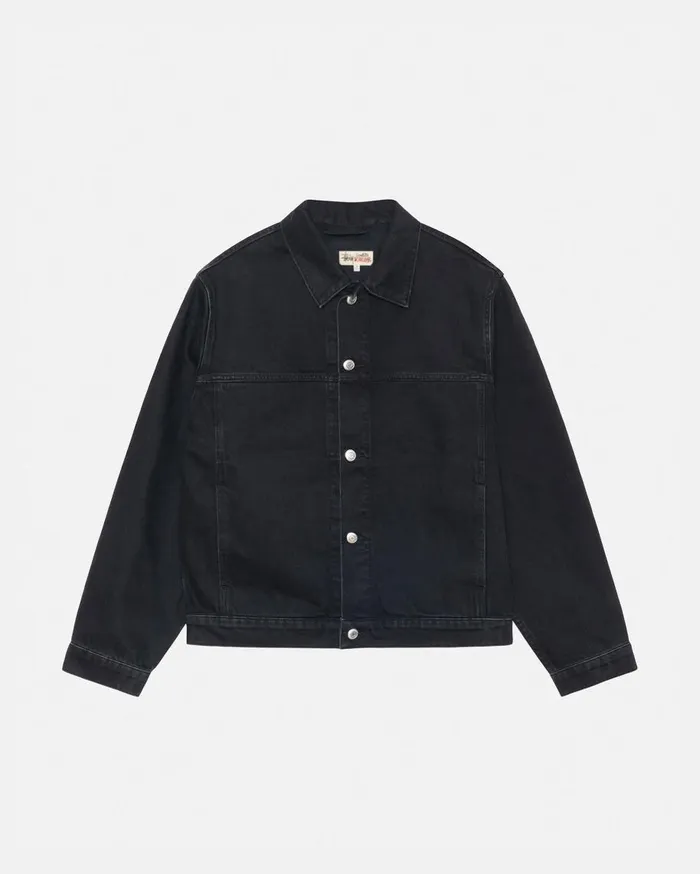 Stussy Outerwear TRUCKER JACKET DENIM Black 8211 MenWomen