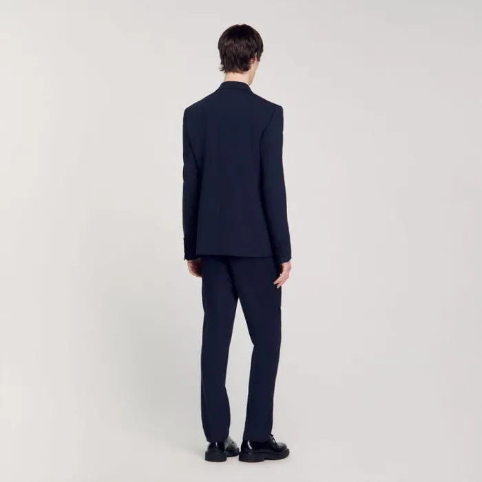 Suits and Blazers Men SANDRO Doublebreasted Suit Jacket Navy Blue