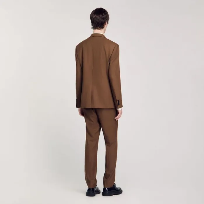 Suits and Blazers Men SANDRO Wool Suit Jacket Taupe