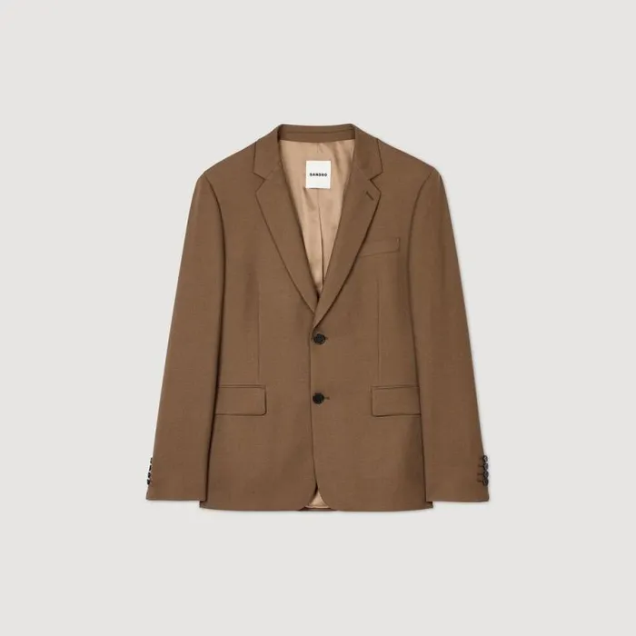Suits and Blazers Men SANDRO Wool Suit Jacket Taupe
