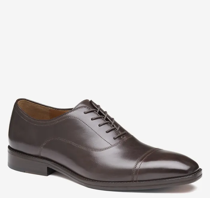 Sullivan Cap Toe Espresso Italian Calfskin Men Dress Shoes Johnston and Murphy