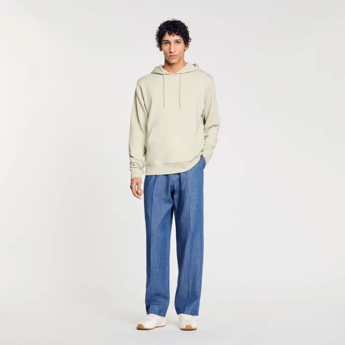 Sweaters and Cardigans Men SANDRO Logo Hoodie Light Kaki