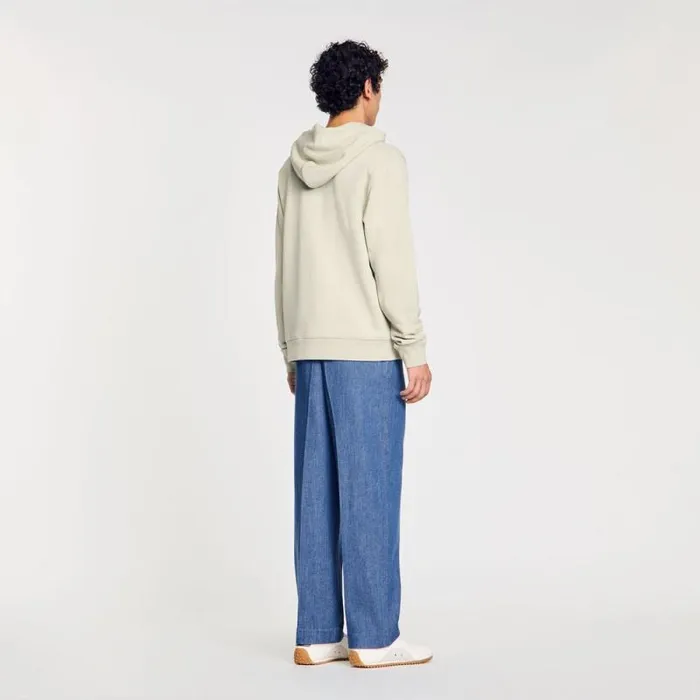 Sweaters and Cardigans Men SANDRO Logo Hoodie Light Kaki