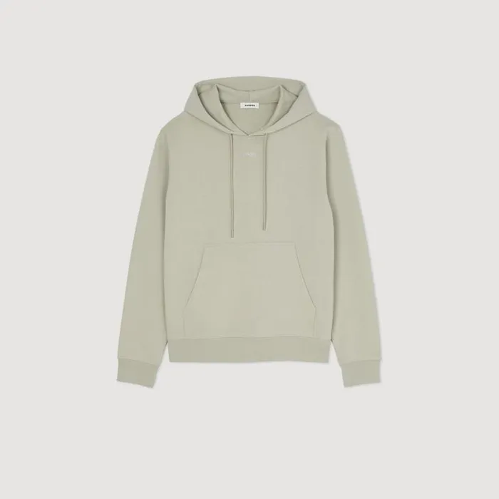 Sweaters and Cardigans Men SANDRO Logo Hoodie Light Kaki